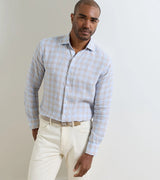 Peter Millar Milo Linen Sport Shirt Cloudy Blue