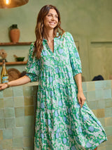 Mary Square Cameron Dress Daisy Chain Green