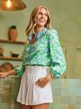 Mary Square Gianna Top Daisy Chain Green