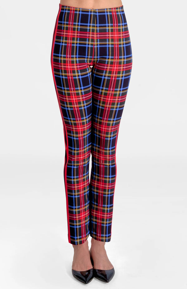 Gretchen Scott Pull on Pants - Stewart Plaid Black Multi