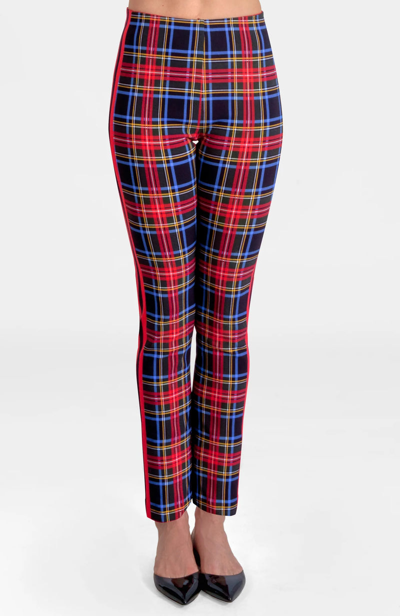 Gretchen Scott Pull on Pants - Stewart Plaid Black Multi