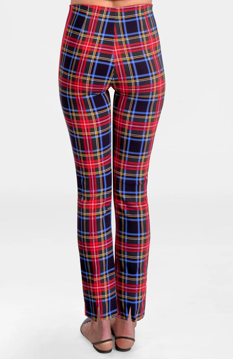 Gretchen Scott Pull on Pants - Stewart Plaid Black Multi
