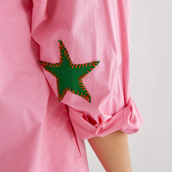 Caryn Lawn Preppy Star Dress Pink