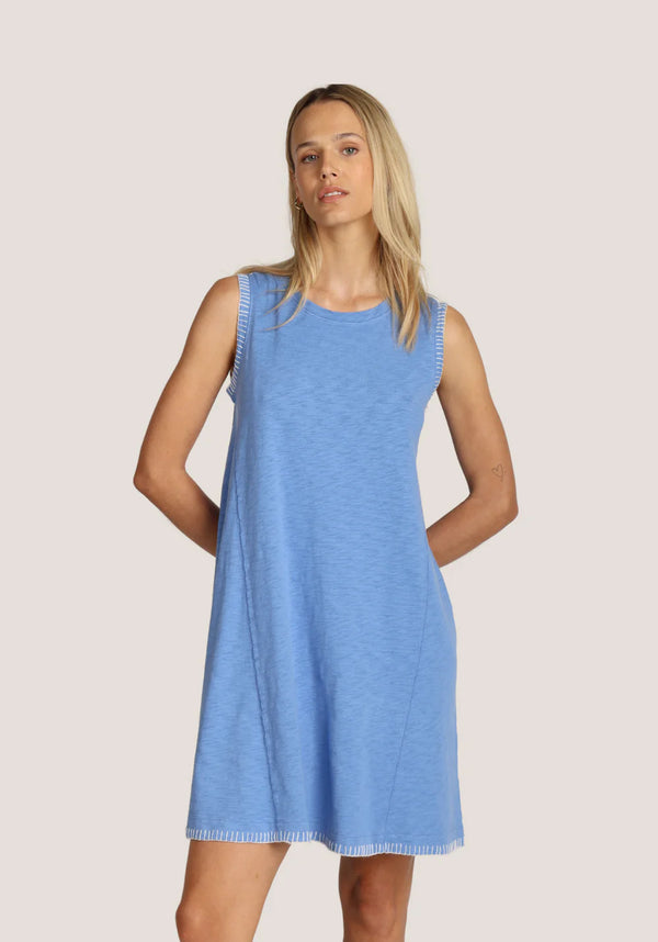 Dylan Rae Tank Dress with Stitch Portofino/White