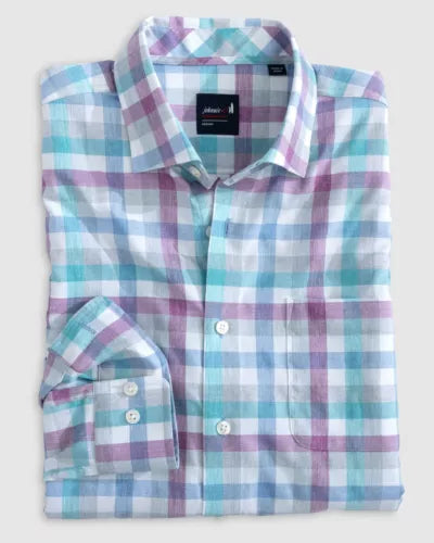 Johnnie-O Rives Performance Button Up Shirt in Haze