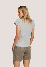 Dylan Remi Crinkle Tee White/Black