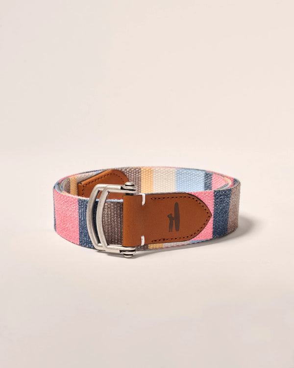 Johnnie-O Bowen Canvas D-Ring Belt Gulf Blue