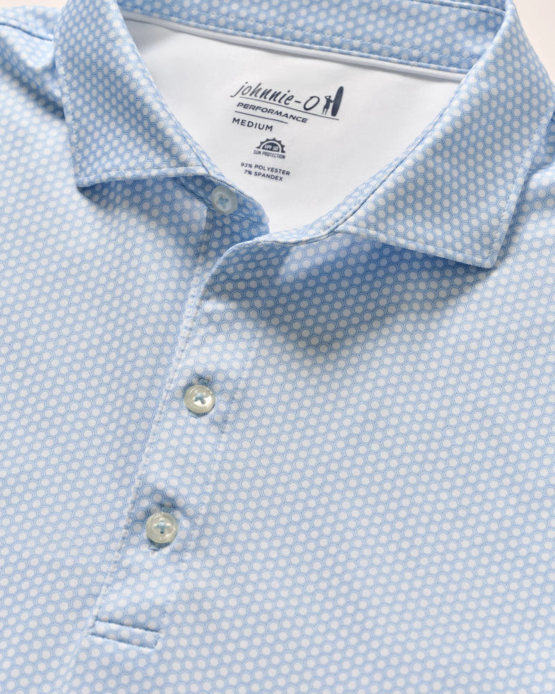 Johnnie-O Performance Jersey Polo - Hex Print Seychelles