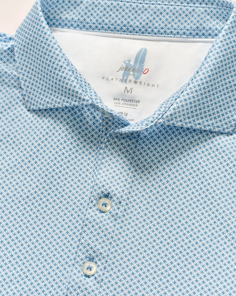 Johnnie-O Featherweight Performance Polo - Link Print Barrels Blue