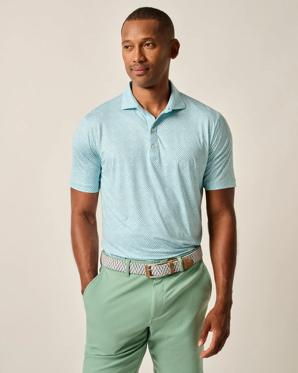 Johnnie-O Featherweight Performance Polo - Fernando Print Green Grass