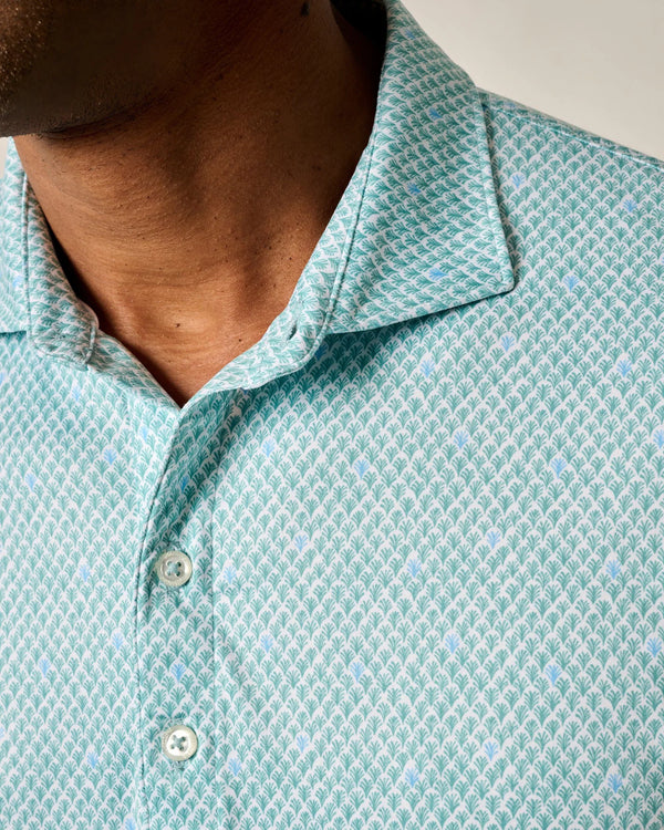Johnnie-O Featherweight Performance Polo - Fernando Print Green Grass