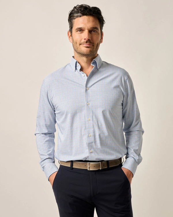 Johnnie-O Performance Button Up Shirt - Koby Navy