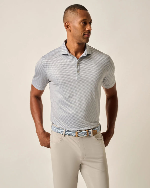 Johnnie-O Featherweight Performance Polo - Link Print Black