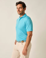 Johnnie-O Lyndon Striped Jersey Performance Polo in Majorca/Tarpon