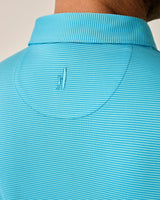 Johnnie-O Lyndon Striped Jersey Performance Polo in Majorca/Tarpon