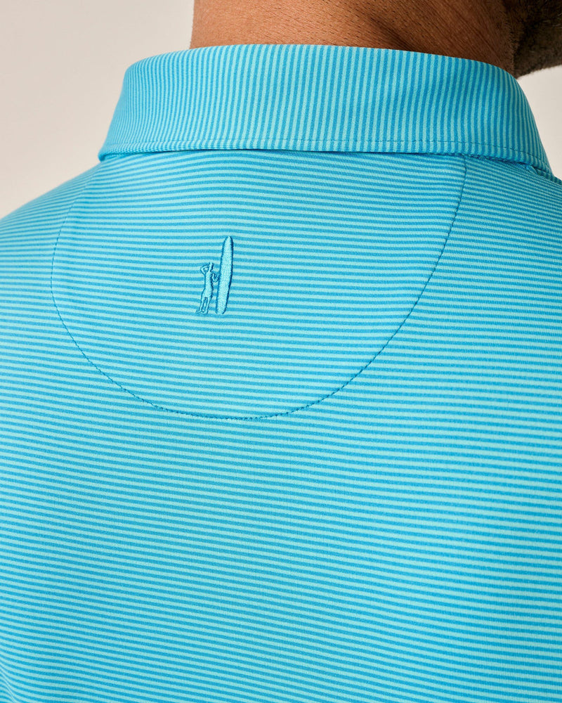 Johnnie-O Lyndon Striped Jersey Performance Polo in Majorca/Tarpon