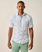 Johnnie-O Short Sleeve Hangin' Out Button Up Shirt - Making Waves White