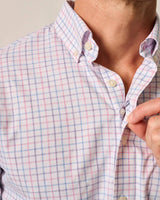 Johnnie-O Performance Button Up Shirt - Paddock Porto Pink