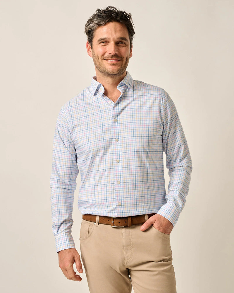 Johnnie-O Performance Button Up Shirt - Singleton Lapis