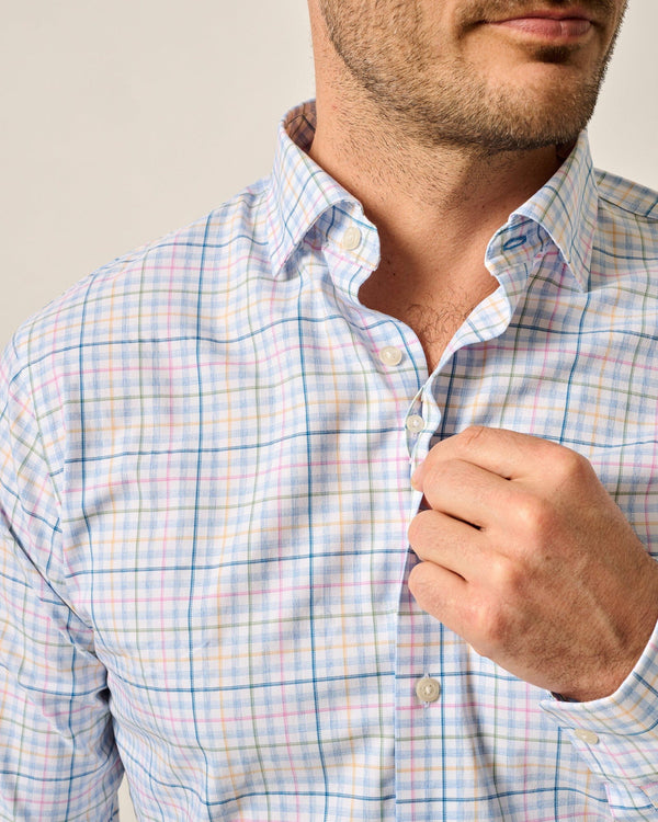 Johnnie-O Performance Button Up Shirt - Singleton Lapis