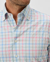 Johnnie-O Everyday Performance Button Down Shirt - Bingham Tattersall in Gulf Blue