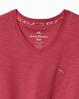 Tommy Bahama Bali Beach V-Neck T-Shirt  Raspberry Wine