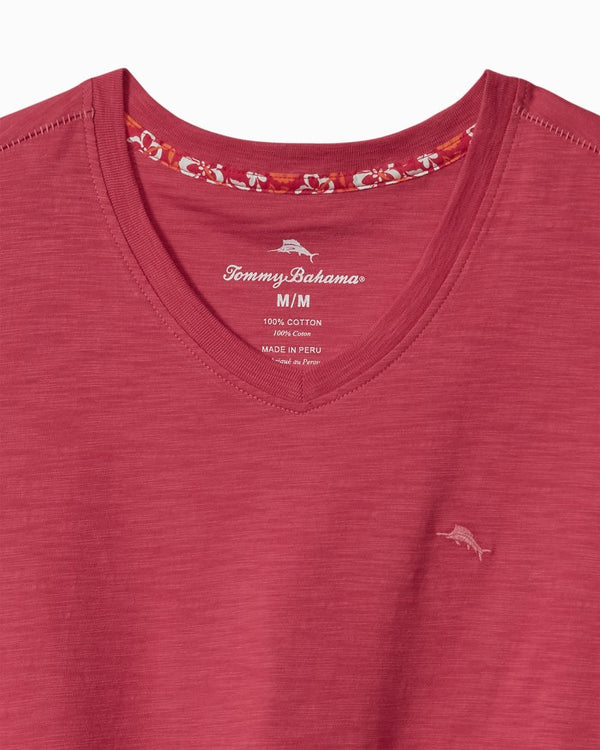 Tommy Bahama Bali Beach V-Neck T-Shirt  Raspberry Wine