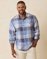 Tommy Bahama Mood Indio Plaid Long-Sleeve Shirt in Deep Space