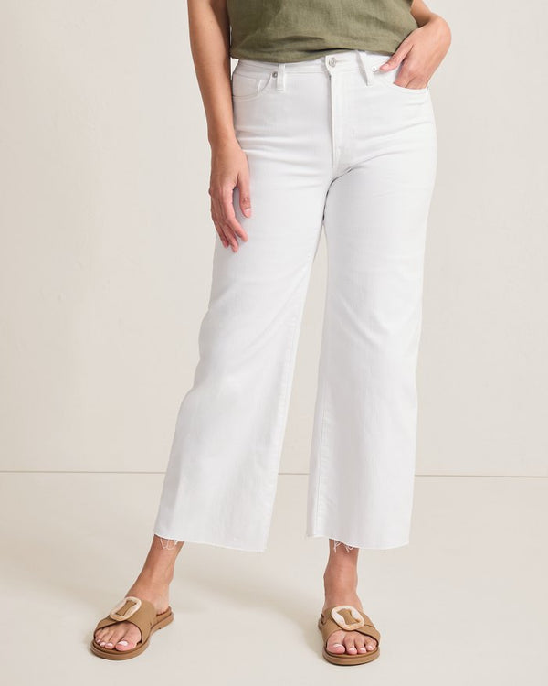 Tommy Bahama Ella Twill High-Rise Cropped Wide Leg Jean Sugar Wash