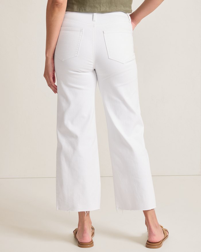 Tommy Bahama Ella Twill High-Rise Cropped Wide Leg Jean Sugar Wash