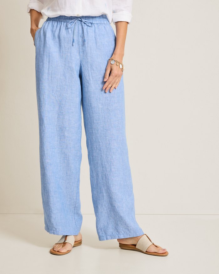 Tommy Bahama Two Palms High-Rise Easy Linen Pants Buccaneer Blue
