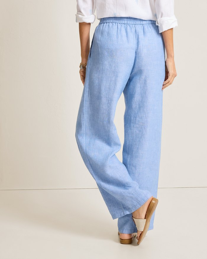 Tommy Bahama Two Palms High-Rise Easy Linen Pants Buccaneer Blue