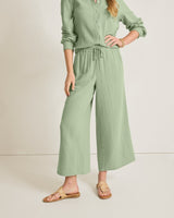 Tommy Bahama Island Gauze High-Rise Cropped Wide-Leg Pants Iceberg Green