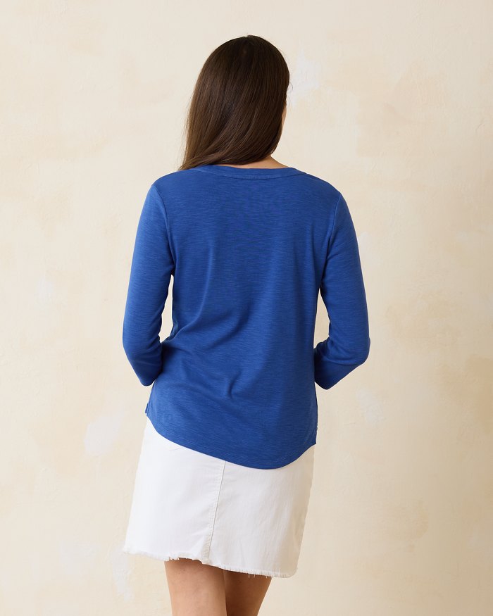 Tommy Bahama Ashby Isles Rib ¾-Sleeve T-Shirt Cobalt Haze