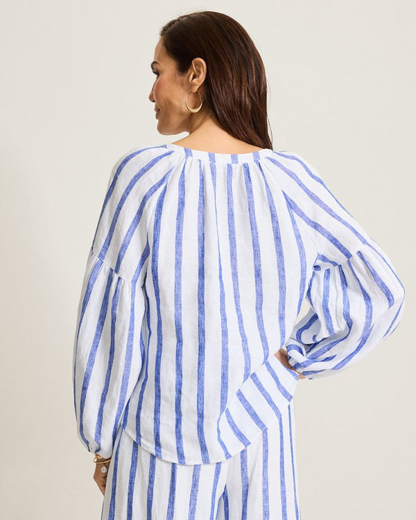 Tommy Bahama Costalina Long Sleeve Tie Top Cobalt Haze