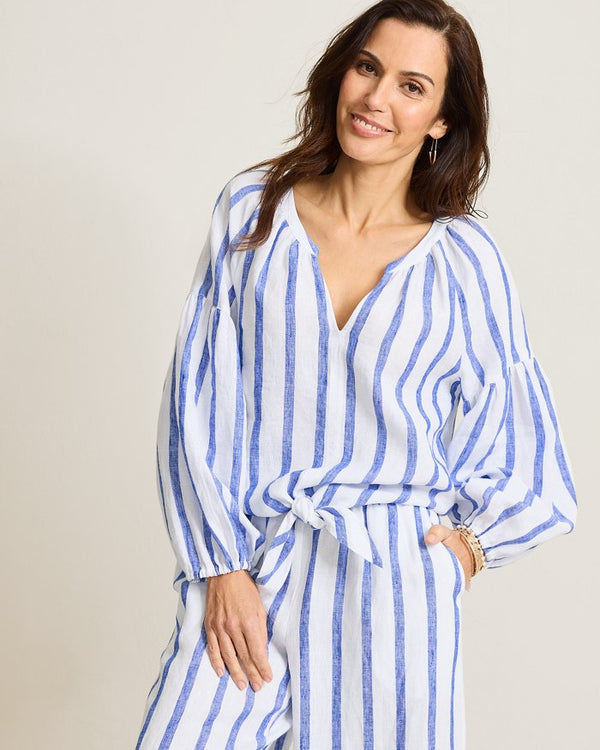 Tommy Bahama Costalina Long Sleeve Tie Top Cobalt Haze