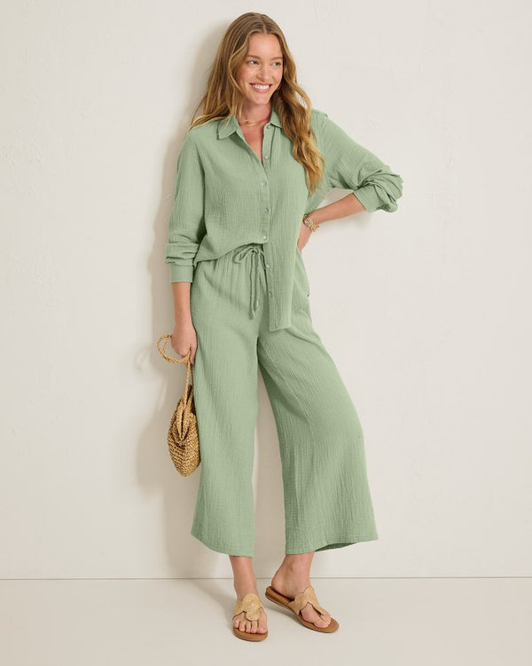 Tommy Bahama Island Gauze Long Sleeve Shirt Iceberg Green