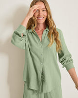 Tommy Bahama Island Gauze Long Sleeve Shirt Iceberg Green