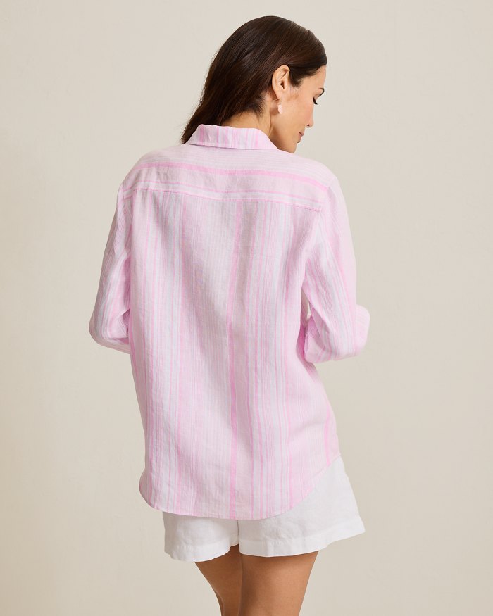 Tommy Bahama Coastalina Linen Breezy Bay Relaxed Top Touch of Pink