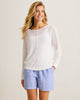 Tommy Bahama Cedar Linen Long-Sleeve Bateau-Neck Sweater White