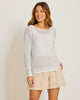 Tommy Bahama Cedar Linen Long-Sleeve Bateau-Neck Sweater White/Natural Stripe