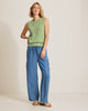 Tommy Bahama Harbor Pebble Cotton Roll Neck Tank Grass