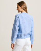 Tommy Bahama Two Palms Linen Bomber Jacket Buccaneer Blue