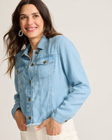 Tommy Bahama Chambray O'Lei Linen-Blend Jacket Light Indigo Wash