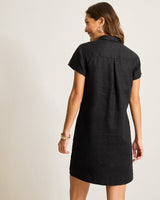 Tommy Bahama Two Palms Short-Sleeve Linen Dress Black