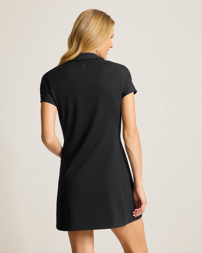 Tommy Bahama Women's Abby Rib IslandZone Polo Dress - Black - Size XS Tommy Bahama Women's Abby Rib IslandZone Polo Dress - Black - Size XS