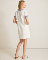 Tommy Bahama Two Palms Coastal Tiles Linen Dress Cobalt Haze