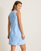 Tommy Bahama Two Palms Bay Breeze Linen Shift Dress Chambray Blue