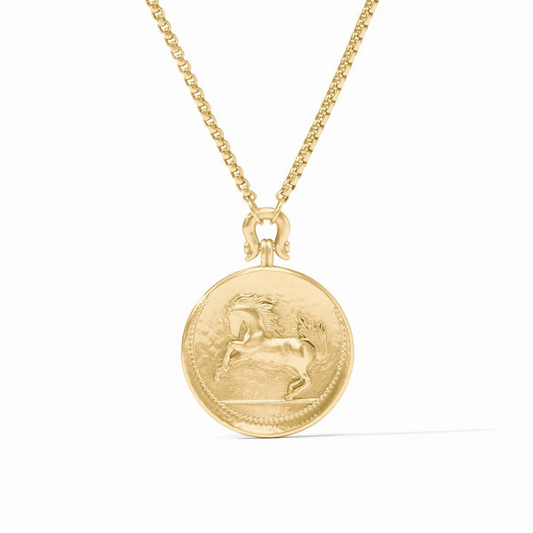 Julie Vos Saratoga Horse Necklace Gold