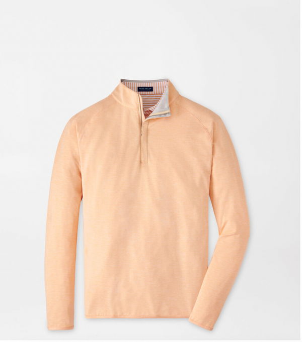 Peter Millar Stealth Performance Quarter-Zip in ORANGE SORBET